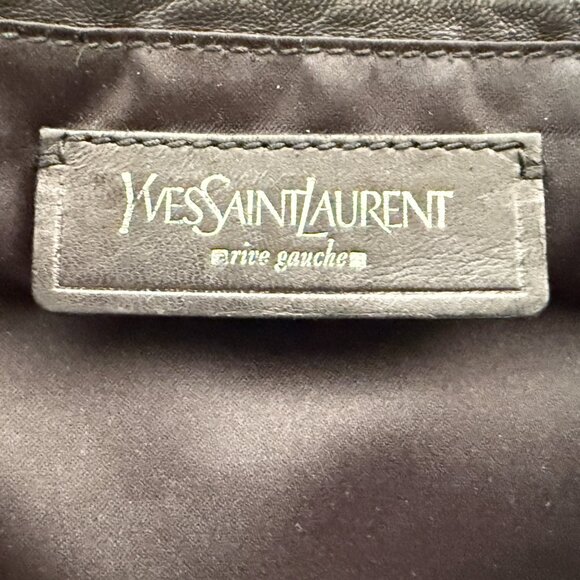 $1295 Authentic YSL Yves Saint Laurent Kahala Made in ITALY Green Canvas Totes - Picture 2 of 13